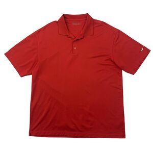 Nike Golf Shirt Mens XL Extra Large Red Short Sleeve Athletic Fit Dry Polo